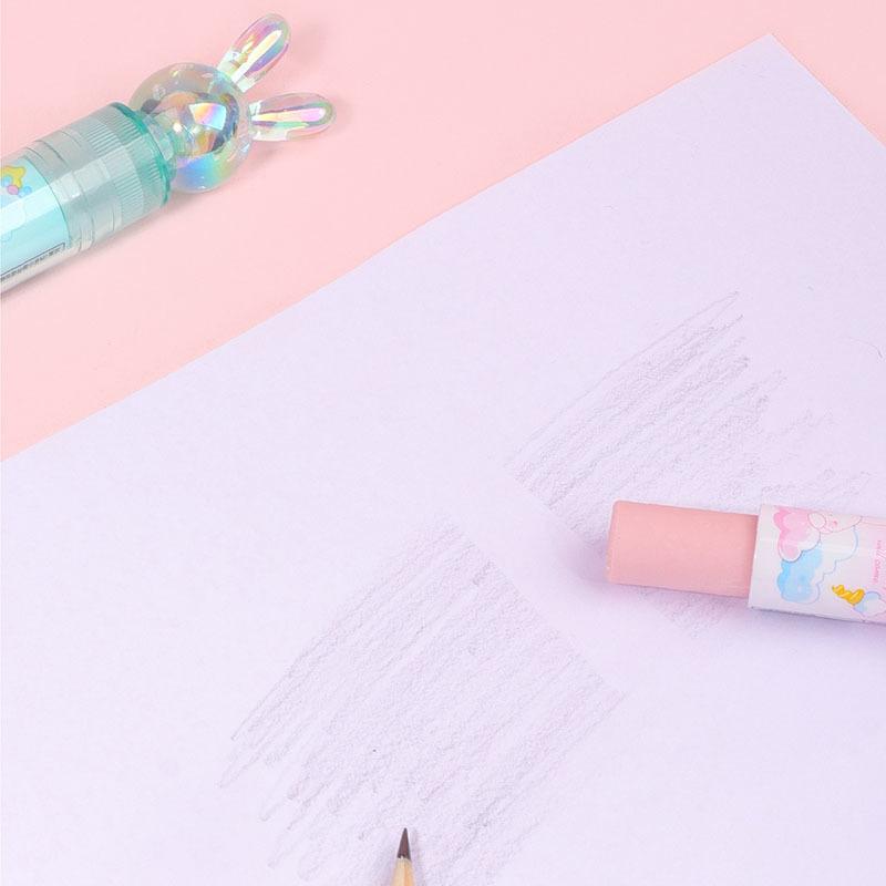 1 kus roztomilý kawaii krystalový králík rtěnka guma papírnictví školní kancelářské potřeby kreativní novinka tužka guma novinka hezká