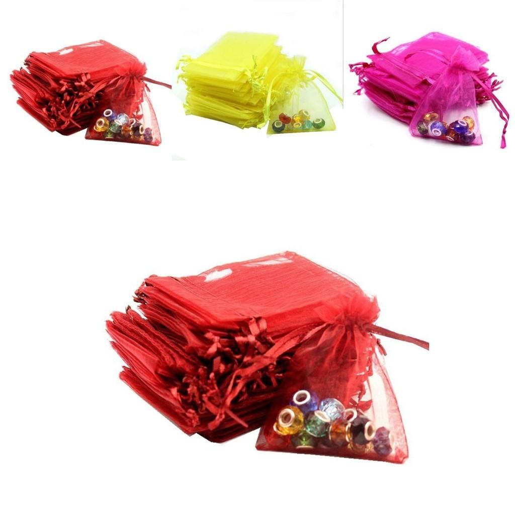 Fashionable 10pcs Organza Bags For Candy And Jewelry In Multiple Colors And Sizes