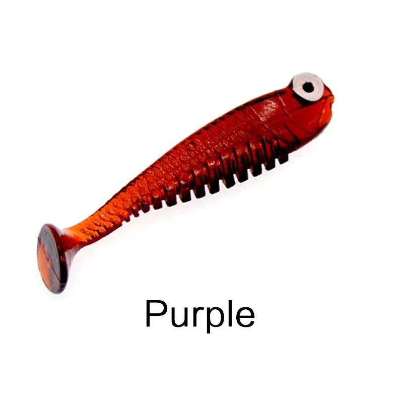 

FLYSAND 10/20Pcs 5cm Silicone Fish Shaped Fishing Lure Soft Bait Tackle for Toddlers Kids Adults Freshwater Saltwater Fishing 10PCS фіолетовий