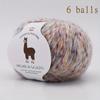 6 Hair Yarn (Wool) - Soft Warm Winter Knitting & Crochet Thread Suitable for Sweaters Hats Gloves Wine300g Total