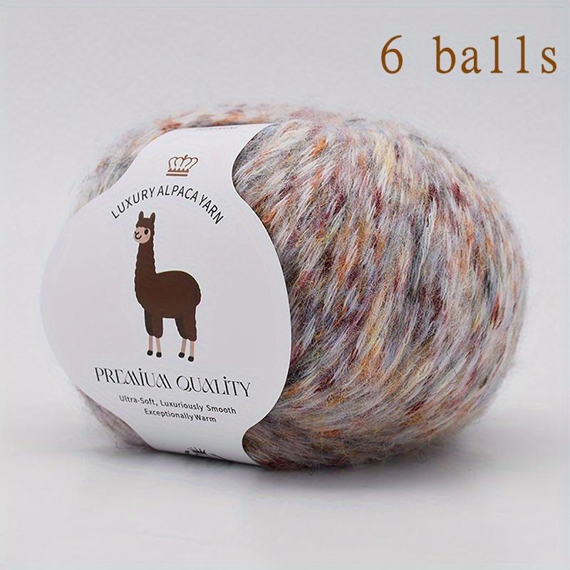 6 Hair Yarn (Wool) - Soft Warm Winter Knitting & Crochet Thread Suitable for Sweaters Hats Gloves Wine300g Total