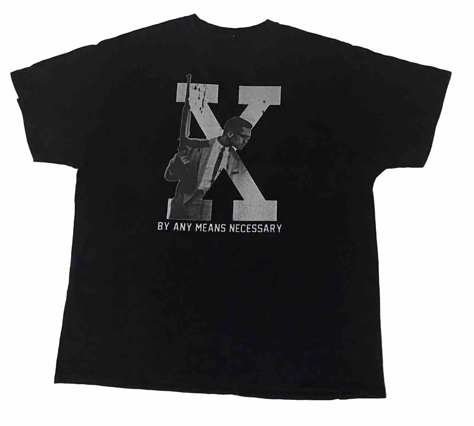 Malcolm X Shirt By Any Means Necessary Size L XL XL