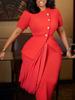 D613 Elegant Women's Fashionable Bodycon Top & Skirt Two-Piece African Set 2025