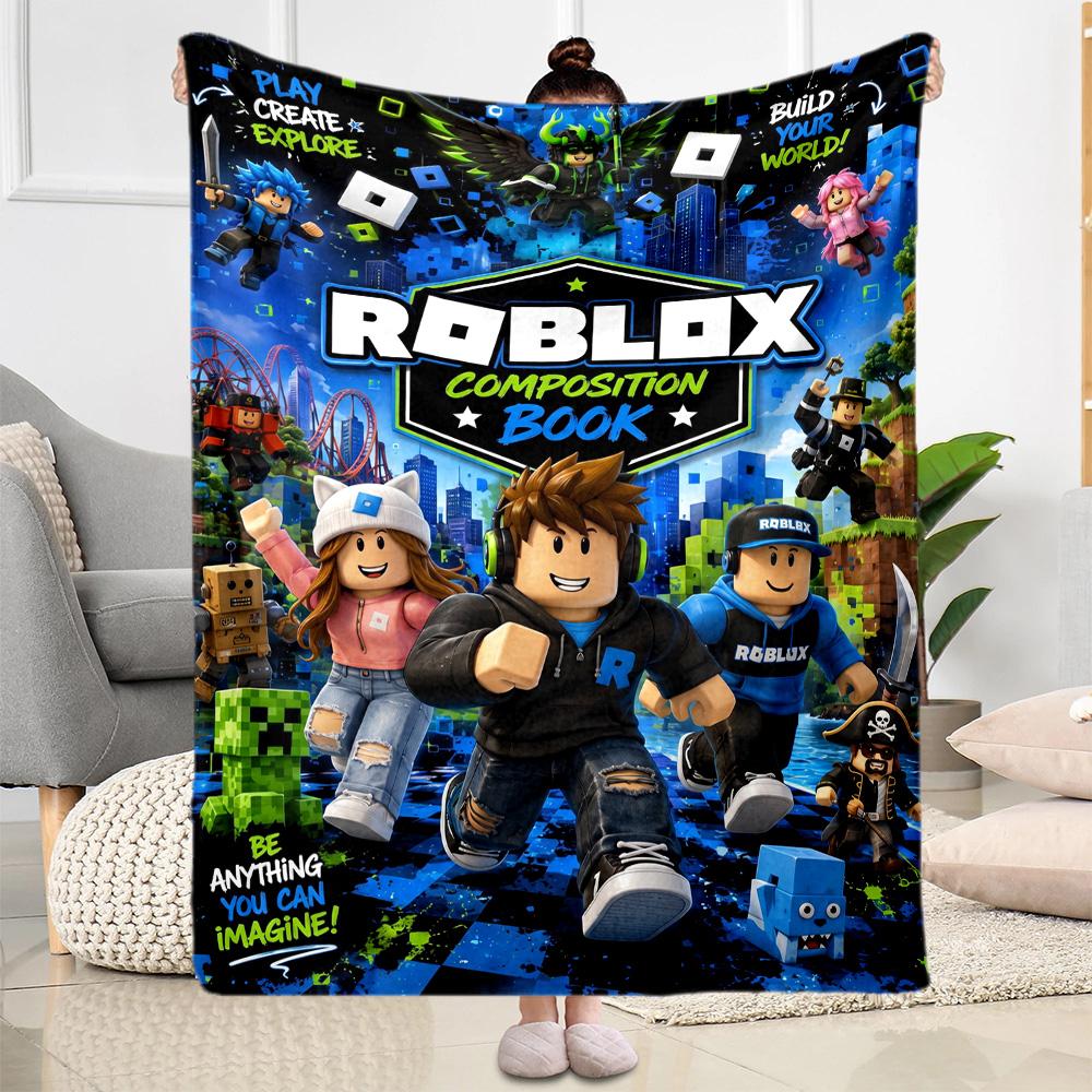 Coperta di Flanella Roblox Adventure Quest - Morbida e Adatta per Divani, Letti, Uffici, Viaggi, Tutte le Stagioni, Ottimo Regalo per Feste e Compleanni.