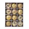 12pc Painted Christmas Ball Set - 6cm Ornaments for Tree & Holiday Decor