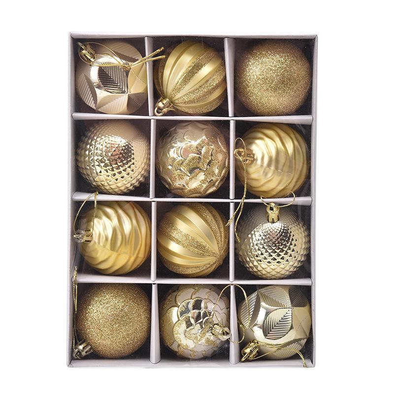 12pc Painted Christmas Ball Set - 6cm Ornaments for Tree & Holiday Decor