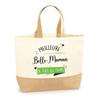 Tote bag - PLANETEE - Sac Jute Belle-Maman Meilleure de tous les temps - Jute naturel - Texte imprimé - Fabriqué en France