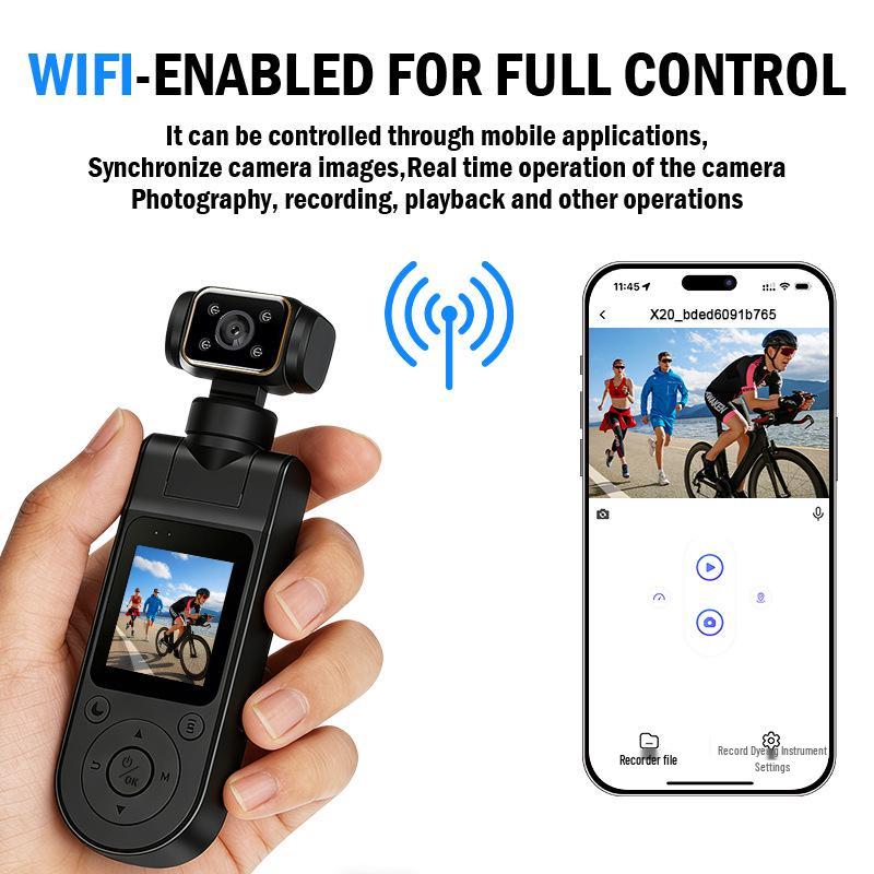 X20 Clip-on 2K HD Night Vision WiFi Camera for Cycling & Meetings
