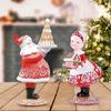 Creative Gingerbreads Santa Couple Christmas Sculptures Resins Tabletop Accent Ornament for Holiday Parties Celebration