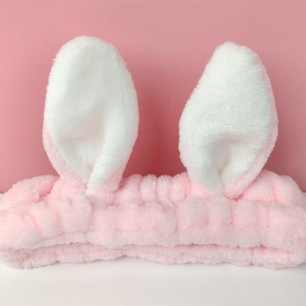 Color Matching Wash Face Hair Holder Soft Cartoon Rabbit Ear Shape Headband