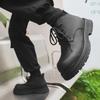 2024 New Men's Martin Boots Wear-resistant Soft Sole Lightweight Men's Tooling Boots Heightening Autumn and Winter Boots 23008-J