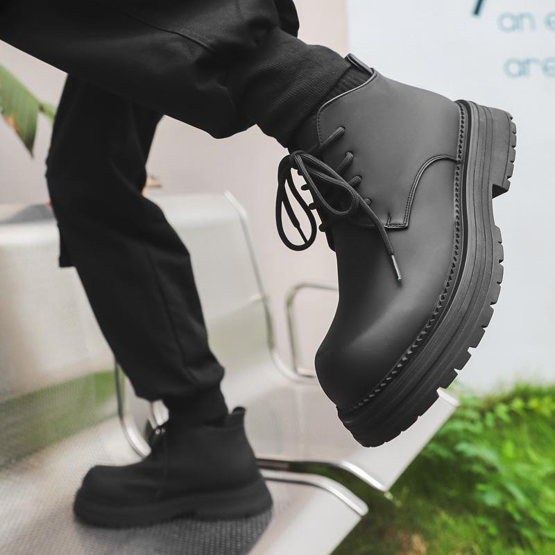 2024 new men's Martin boots wear-resistant soft sole lightweight men's tooling boots heightening autumn and winter boots 23008-J
