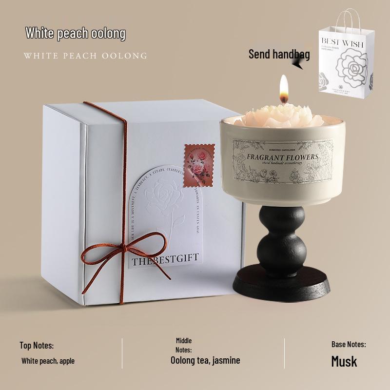 Premium Camellia Scented Candle Gift Set - Soy Wax Wedding Decoration, Birthday & Party Favor.