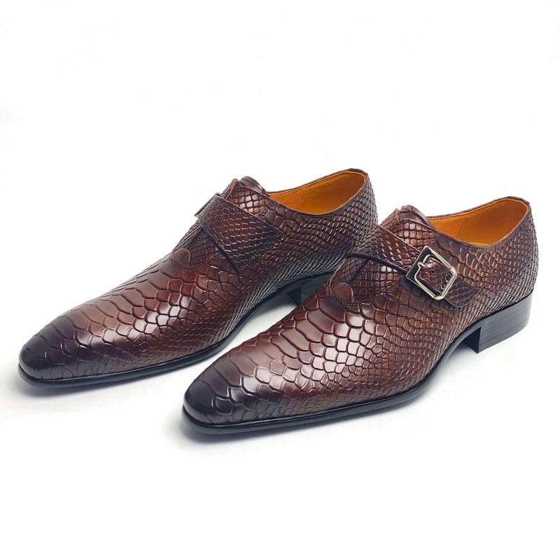 

Модная Новая Мужская Кожаная Обувь Удобные Ручной Работы Оксфорды Повседневная Деловая Обувь в Стиле Монк Змеиный Принт Роскошная Модная Нарядная Мужская Обувь 47 коричневый