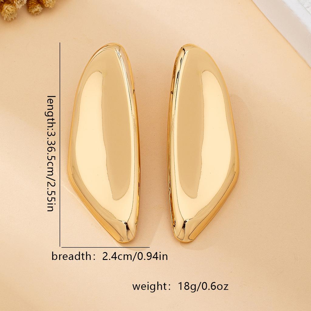 Women's Earrings, Smooth Surface Irregular Geometric Fashion Earrings, Suitable for Daily Wear and Vacation Wear