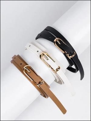 Mode Neu Damen Leder Gürtel Schnalle Gürtel Farbe Taillenband Gürtel