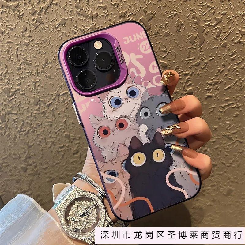 Big Eye Meow is compatible with iPhone 14 Pro, Cartoon 16 Pro Max phone case, iPhone 15 Cute 13 Pro niche 12