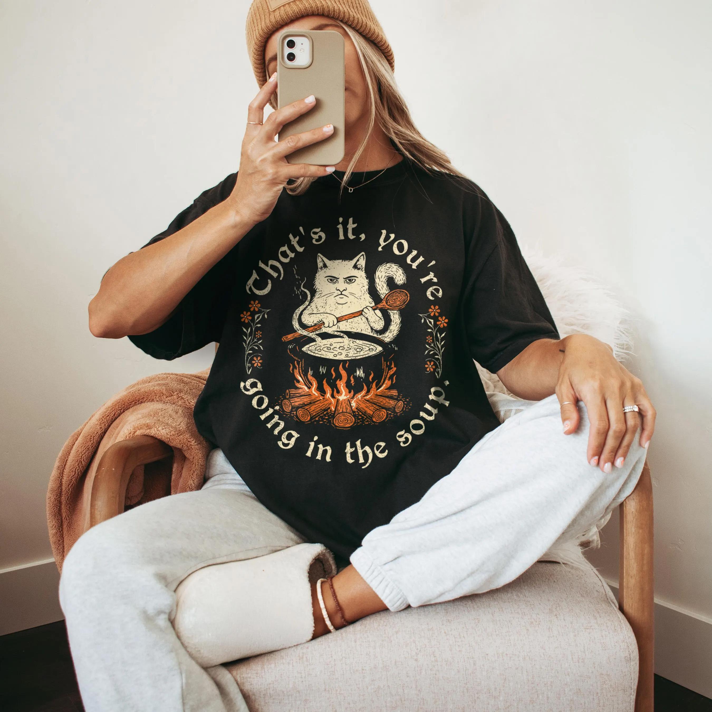 

Weird Medieval Cat Printed Tshirt SpringSummer Womens 2026 New Fashion Trend Top Short Sleeve Comfortable Tshirt S