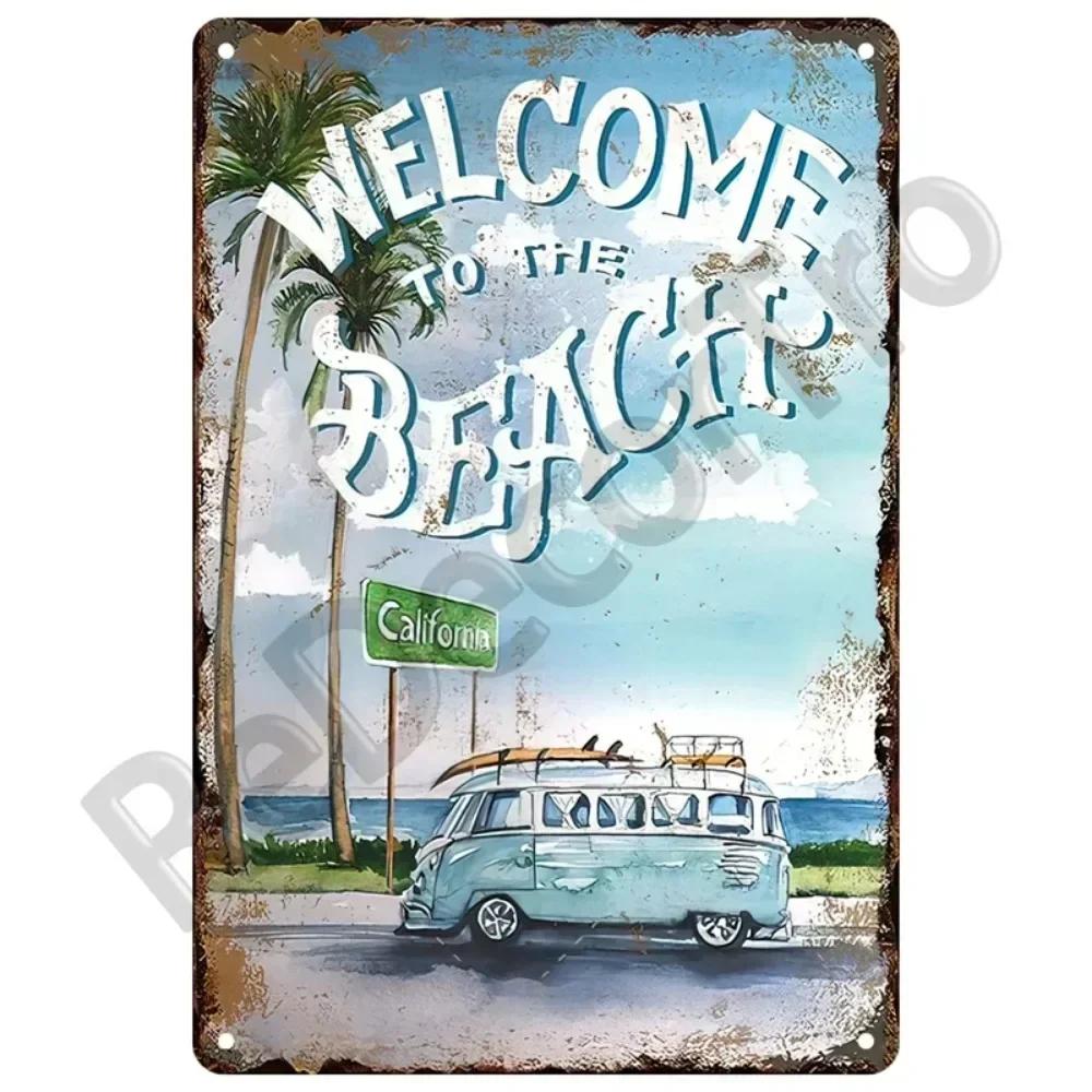 Vintage Metal Wall Sign for Beach Decor Ideal for Beach Bar Beach House As Seaside Decorative Plaque Displaying Summer Theme