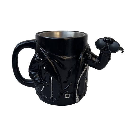 

Креативна чашка у формі куртки байкера, кавова чашка з дизайном під смолу та шкіру, внутрішня частина з нержавіючої сталі 304, оригінальний подарунок для чоловіків, любителів мотоциклів, декор для дому, офісу 1pc