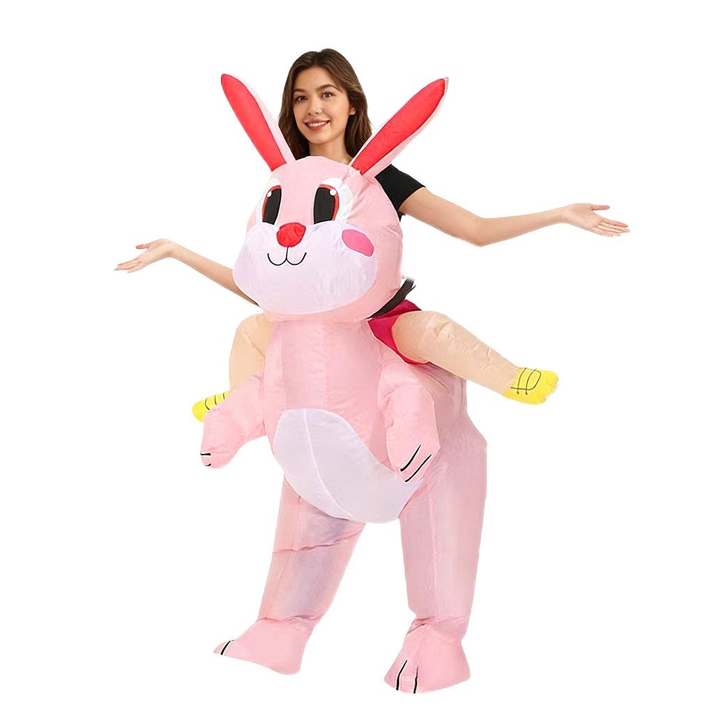 

Надувний костюм кролика з довгими вухами з сонцезахисними окулярами-патчами - Костюм для святкової вечірки One Size