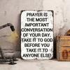 Metal Wall Art Decor, Farmhouse Prayer Quote Scripture Poster for Kitchen
