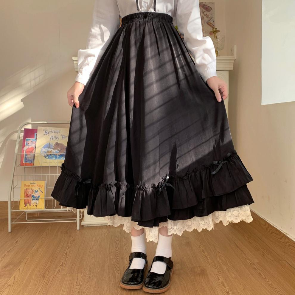 Brown Ruffled High Waisted Long Victorian Skirt Steampunk Skirts Womens Party Wear Gothic Vintage Clothes Medieval Costume Sexy