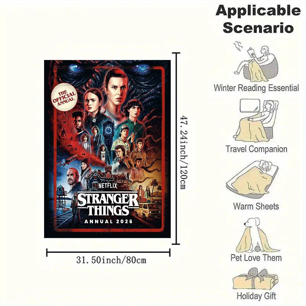 Stranger Things Annual 2026: Official Collectible EditionBlanket Flannel Throw Blanket for Sofa, Bed, Travel, Camping, Office, Couch, Chair