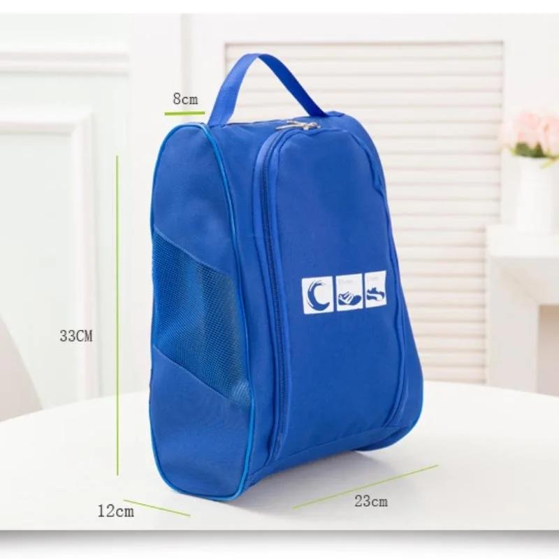 

1 шт. Портативная моющаяся сумка для хранения кроссовок и ботинок, органайзер для обуви с двойной молнией из ткани Оксфорд с ручкой, складные дорожные аксессуары