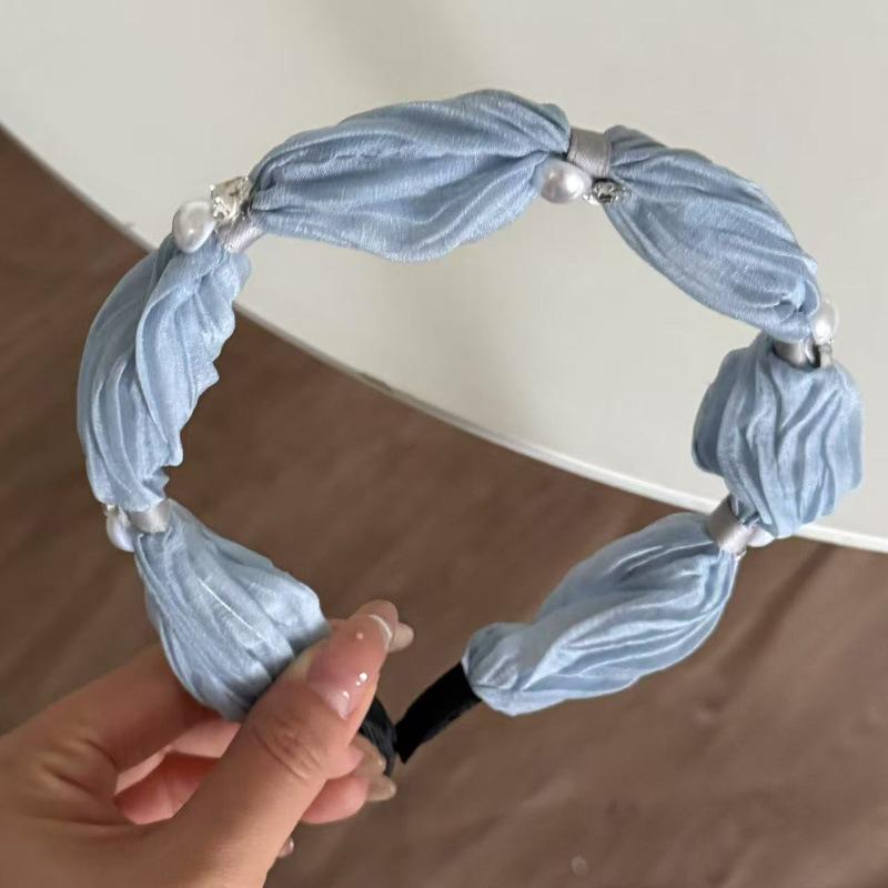 

Жемчужная тканевая сетчатая повязка на голову супер фея простая модная универсальная легкая роскошь высокое чувство свежая и милая заколка для волос женщина