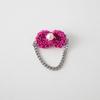 MERRYMOTIVE Pearl and knit ribbon chain ring (pink)