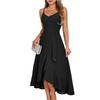 European and American new suspender cocktail party slim dress dance wedding bridesmaid ruffle sexy dress