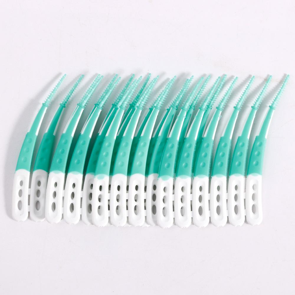 12Pcs Silicone Interdental Brushes With Thread Oral Cleaning Tools Reusable Toothpicks