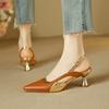 Fashion 2025 New Fashion Brand Women High Heels Pumps Slingbacks Summer Sandals Genuine Leather Shoes Woman Party Wedding Shoes Pumps