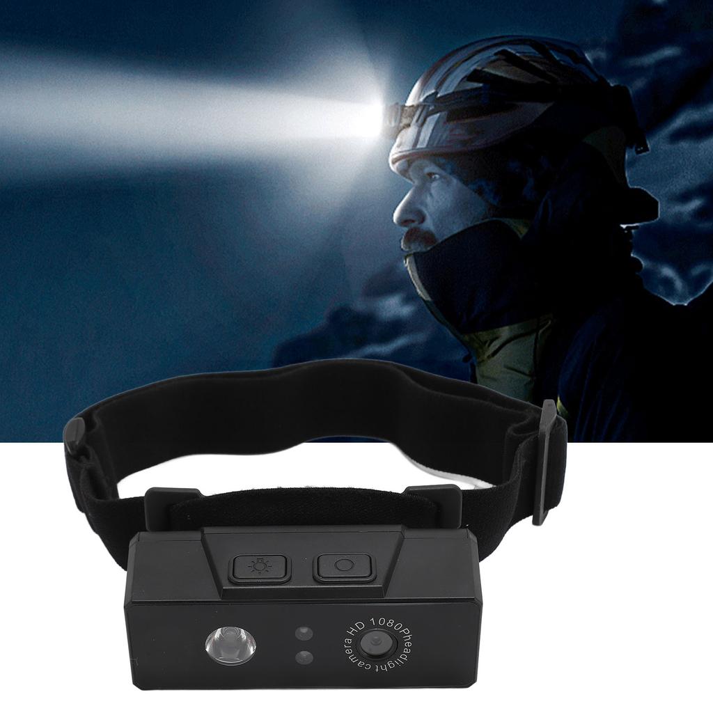 LED Headlamp Camera Support Intelligent     Headlamp Wearable Body Cam Headlight Video Camcorder with Elastic Headband