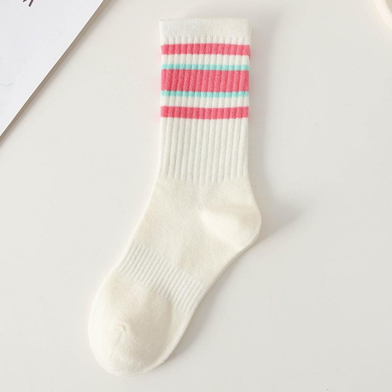 Women's Summer Comfortable Breathable Simple College Style Striped Tube Cotton Socks
