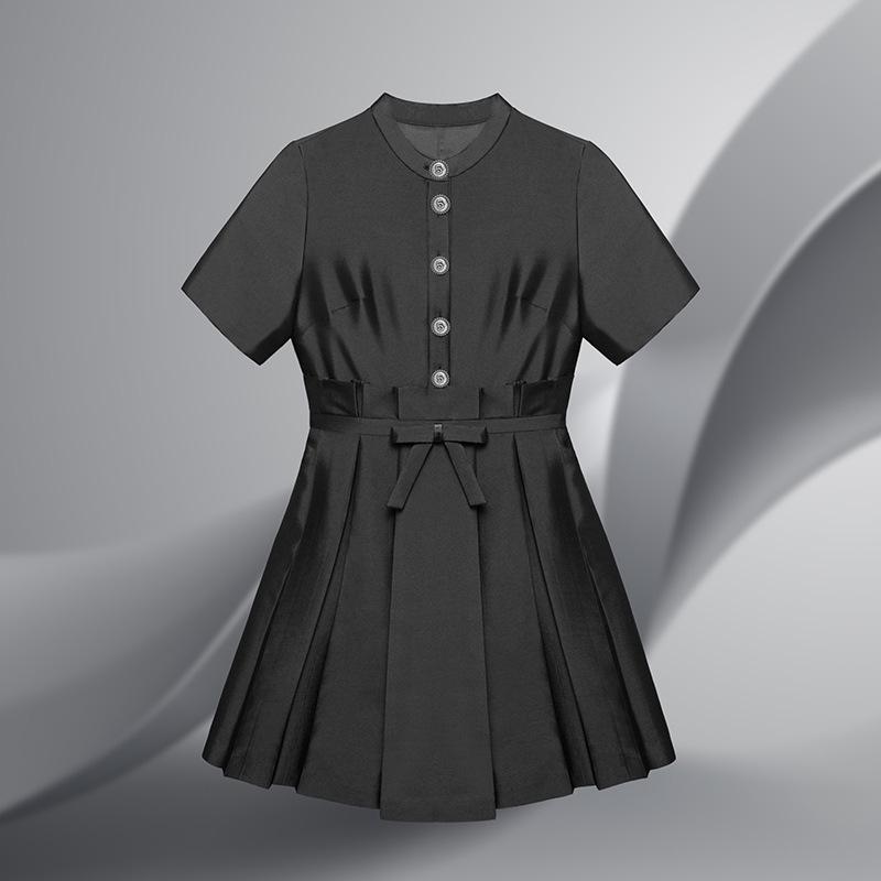 

JH-20 Весна/Лето 2024 Платье «Французский лотос» из смеси шелка тутового шелкопряда и шерсти Small чёрный