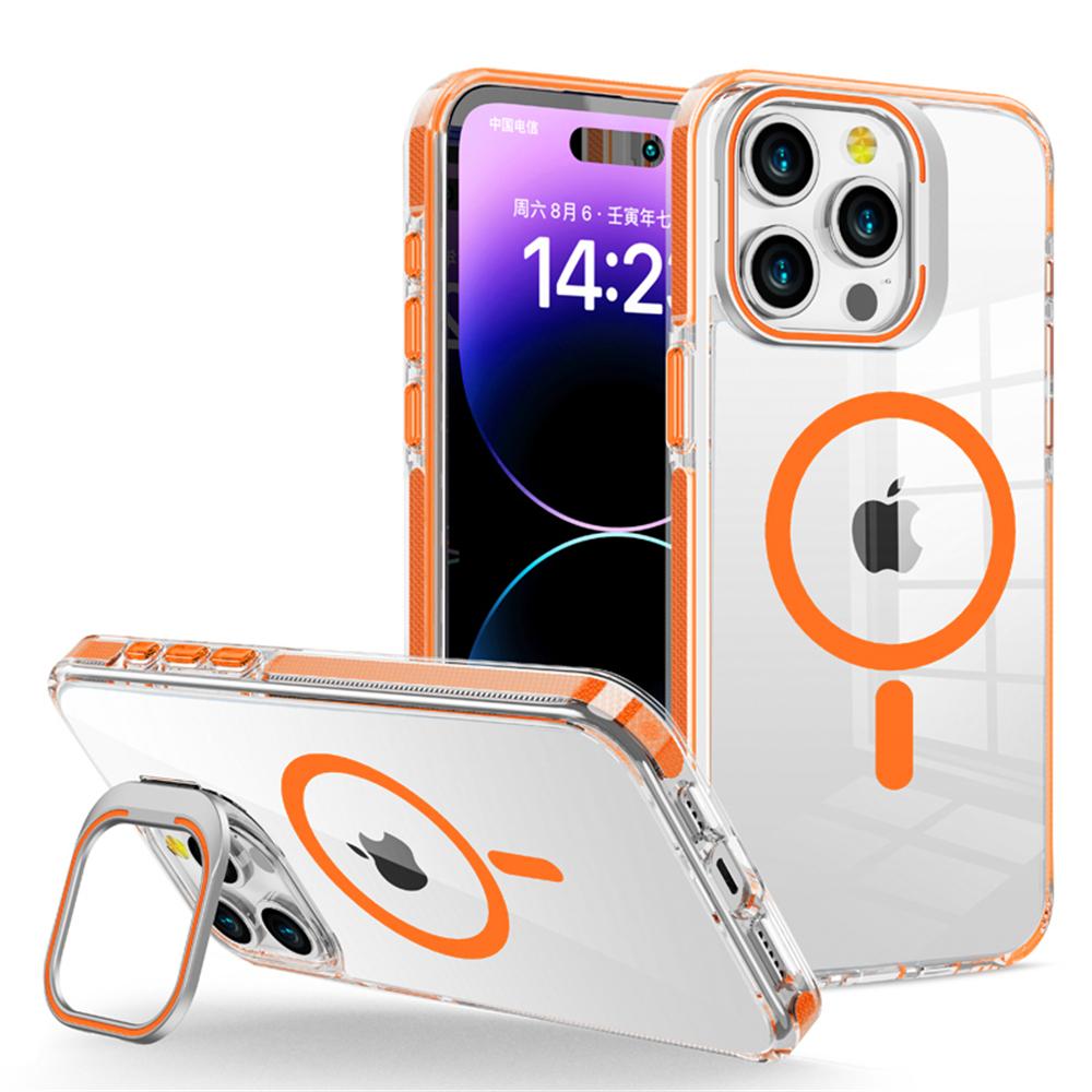 Transparent Bumper Magnetic Case For iPhone 17 17Air 16 15 14 Plus 13 12 Pro Max Magsafe Wireless Charge Metal Lens Holder Cover
