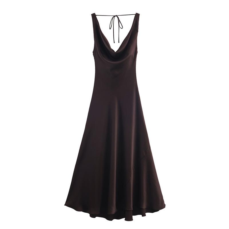 2025 European & American Silk Satin Camisole Dress - New Summer Design