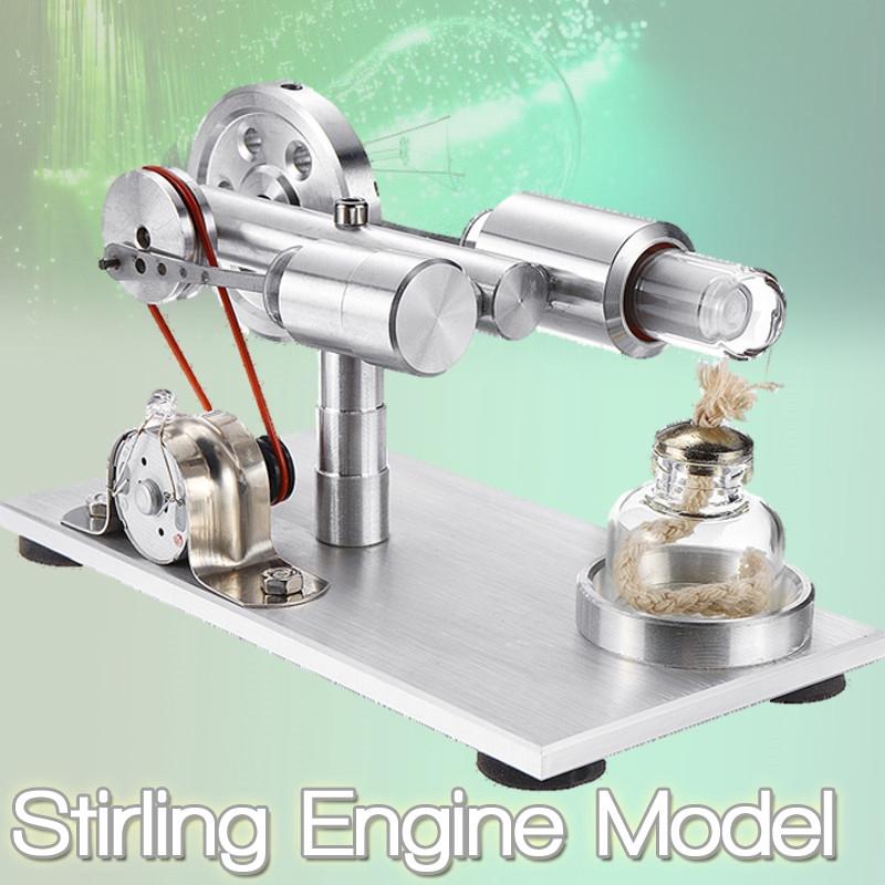 

Модель двухцилиндрового двигателя Стирлинга горячего воздуха со светом, школьная демонстрация, образовательная игрушка, наука, ребенок, сделай сам, эксперимент