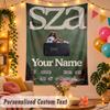 SZA Personalisierte Wandteppich Benutzerdefinierter Name Text Polyester Hängende Dekoration Haus Raum