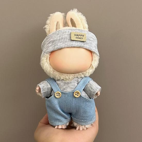17cm Doll Clothes Set Hat Overalls Doll Outfit Playtime Doll Attire Easy Dressing Fashion Accessories