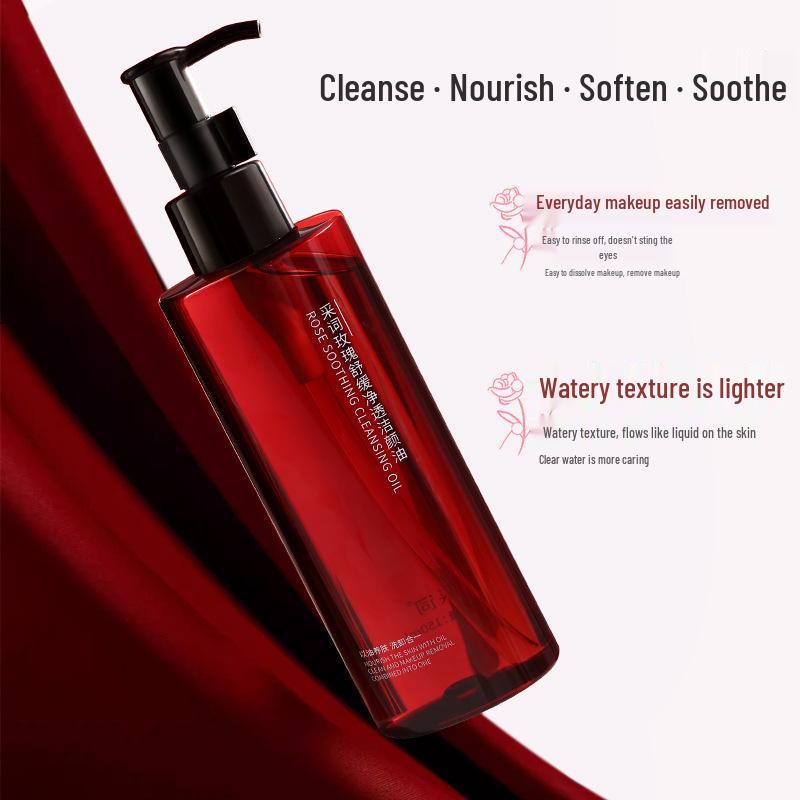 Rose Cleansing Oil - 150ml for Deep Pore Cleansing & Makeup Removal (Face, Eyes, Lips)