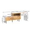 Modern TV Cabinet with Adjustable Length, Modular 2-Piece Design, Wood Look, Matt White, Black Metal Legs, Multifunctional Living Room