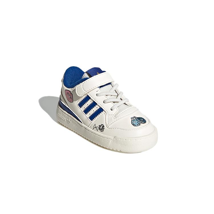 Adidas Originals FORUM Low El I Leather Low top Toddler Shoes White Blue Infant And Toddler FY2546