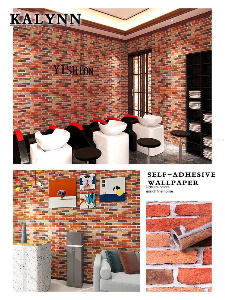 Ziegel Tapete Selbstklebend Abziehen und Aufkleben Graue Ziegel Kontaktpapier für Schlafzimmer Wohnzimmer Dekoration DIY Aufkleber