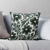 White With Bottle Green Flowers Square Pillowcase Polyester Linen Velvet Pattern Zip Decor Throw Pillow Case Car Cushion Cover