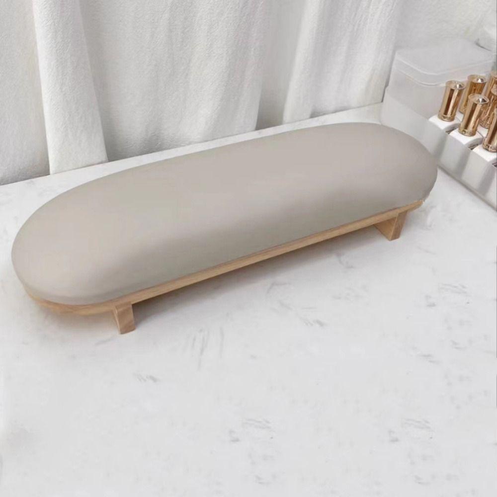 Wood Stand Manicure Hand Pillow PU Leather Manicure Table Mat Nail Art Hand Cushion  For Two Hands