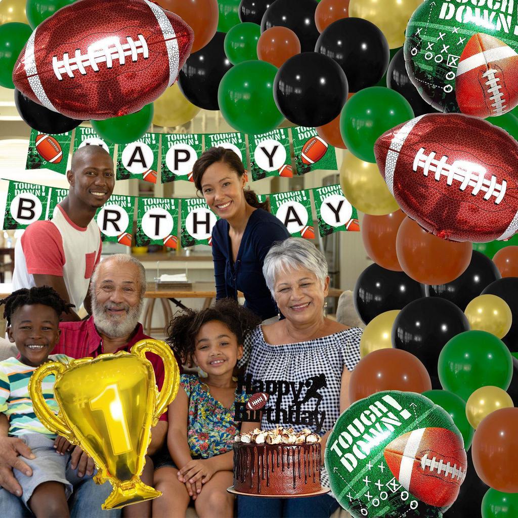 Rugby Theme Balloon Garland for Sports Field or Birthday Decor