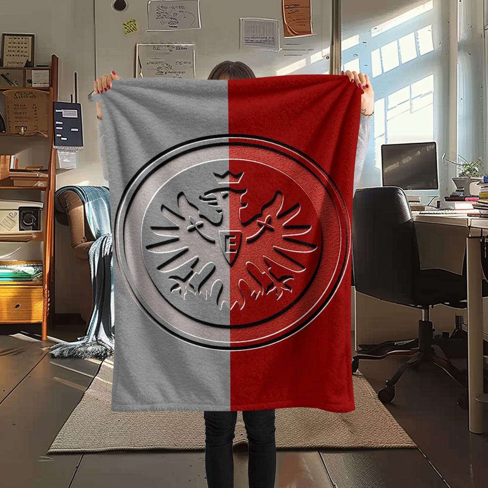 1pc Eintracht Frankfurt Print Flannel Blanket, High quality Comfortable for All Seasons, Home Decor, Warmth and Comfort, Perfect for Christmas Gifts37
